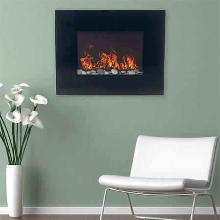 NORTHWEST Northwest 80-EF451S Black Glass Panel Electric Fireplace Wall Mount & Remote 80-EF451S